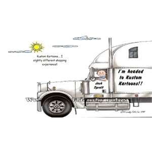  18 Wheeler Big Rig Truck Driver Personalized Cartoon 