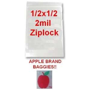   2x1/2 2mil Apple Brand Clear Ziplock Bags .5 1/2 1212 X 1000 Baggies