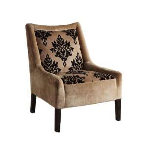  Armen Living 2029 Mardi Gras Brown Medallion Club Chair 