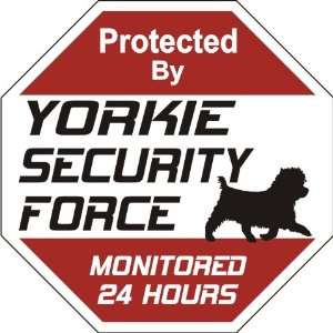  Yorkie Dog Yard Sign Security Force Yorkie