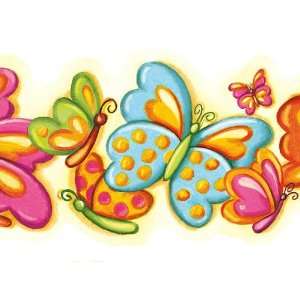  Bubbly Fun Butterflies Die cut Wallpaper Wall Border