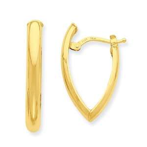  14k Gold V Shaped Earrings Jewelry