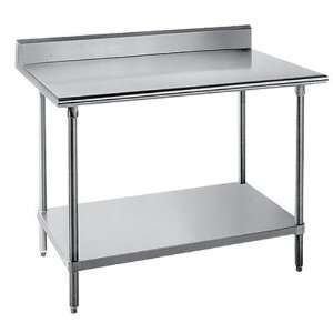 14 Gauge 24 x 84 304 Stainless Steel Work Table with Undershelf and 1 