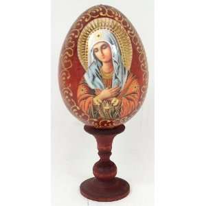    Russian Wooden Easter Egg VIRGIN MARY (0457) 