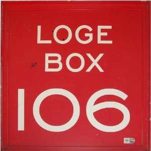  Fenway Park Loge Box 106 Sign
