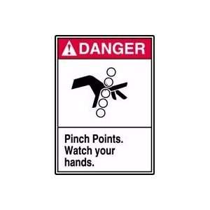  DANGER PINCH POINTS WATCH YOUR HANDS (W/GRAPHIC) Sign   10 