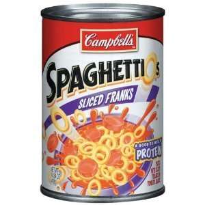Campbells Pasta Spaghettios in Tomato Sauce with Sliced Franks Pack 