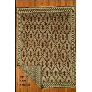  5x8 Hand Knotted Kars Turkey Rug   59x80