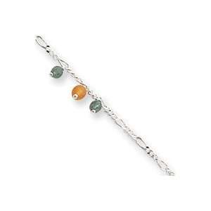   Beaded Figaro Anklet   10 Inch   Spring Ring   JewelryWeb Jewelry