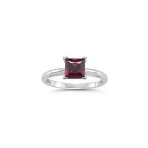  2.99 Cts Garnet Solitaire Ring in 14K White Gold 8.5 