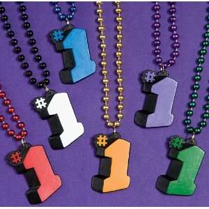  Number One Beaded Necklace Blue Toys & Games