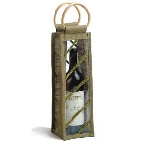 The San Juans Wine Bottle Carrier with Bamboo Handles  