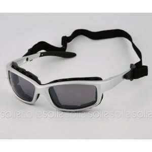 Eye Candy Eyewear   Silver Frame Goggle Sunglasses with Smoke Lenses 