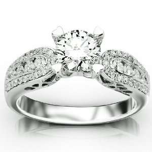  Pave And Channel Set Round Diamonds Engagement Ring with a 