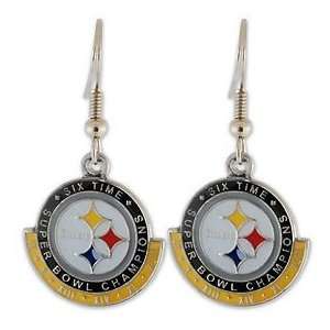  Pittsburgh Steelers Six Time Super Bowl Champions Earrings 