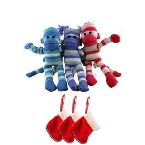  Slingshot Flying Striped Sock Monkey in the Christmas 
