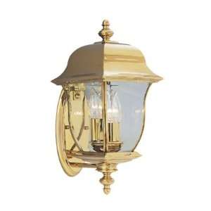   17 Polished Brass Outdoor Wall Lantern with Clear Glass 1542 PVD PB