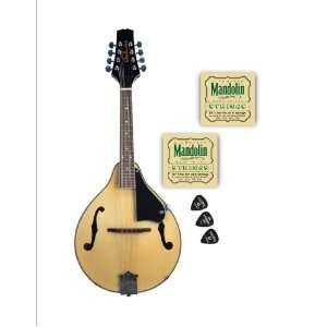   Mandolin with 2 Sets of DAddario J67 Strings and 3 Picks Musical