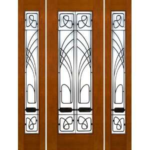 NW 1784 18x80 2 1/4 Thick Contemporary Mahogany Door with Wrought 