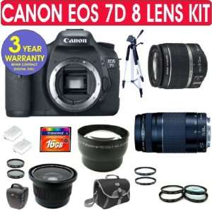 Canon 7D Digital Camera + Canon 18 55mm IS Lens + Canon 75 300mm Zoom 