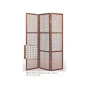 All new item 3 panel brown solid wood frame eternal squares room 