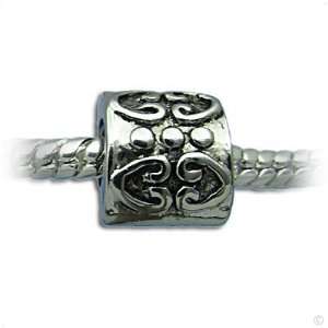  slide on Charm Bead element  silver cotic puttern #15120 