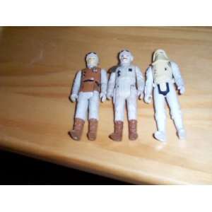  3 Star Wars vintage 1980 Snowtrooper, Rebel commander 