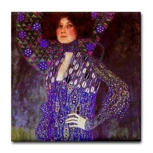  1  Klimt Art Portrait of Emilie Floge Art Tile Coaster by 