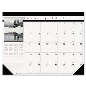  House of Doolittle Black and White Photo Monthly Desk Pad 