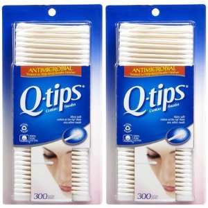  Q, Tips Anti Microbial Cotton Swabs, 300 ct, 2 ct 