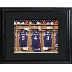  Personalized NBA Locker Room Print with Wood Frame Sports 