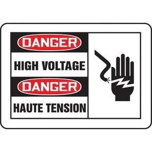  DANGER HIGH VOLTAGE (BILINGUAL FRENCH) Sign   7 x 10 
