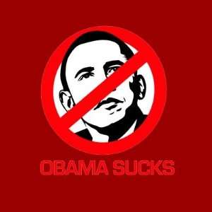  Anti Obama   Obama Sucks Round Sticker Automotive