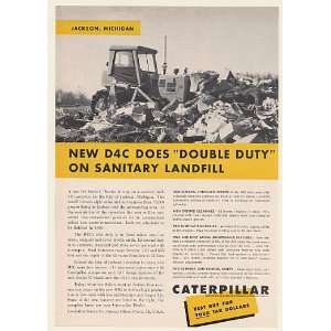  1960 Caterpillar D4C Tractor Jackson MI Landfill Print Ad 