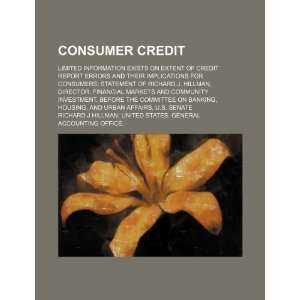  Consumer credit limited information exists on extent of credit 