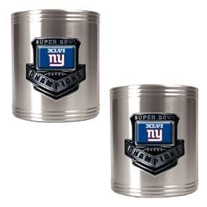 BSS   New York Giants NFL Super Bowl 46 Champ 2pc Stainless Steel Can 