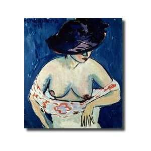  Halfnaked Woman With A Hat 1911 Giclee Print