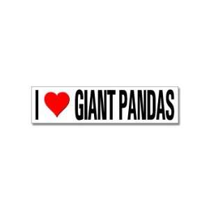 I Love Heart Giant Pandas   Window Bumper Stickers 