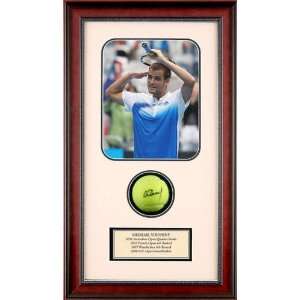  Mikhail Youzhny Autographed Tennis Ball Shadowbox Sports 