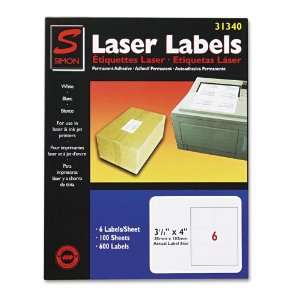  Simon 31340 Laser printer labels, 3 1/3 x 4, white, 600 