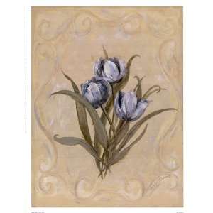   Tulips Azure Finest LAMINATED Print Peggy Abrams 12x16