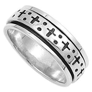  Sterling Silver Cross Ring, Size 9 Jewelry