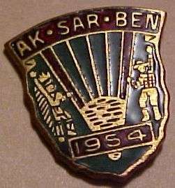 1954 Aksarben Ak Sar Ben Membership Pin Omaha Nebraska  