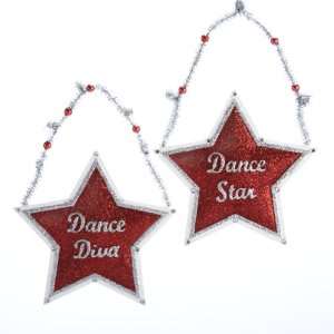  Club Pack of 12 Red Glittered Dance Star & Diva Christmas 