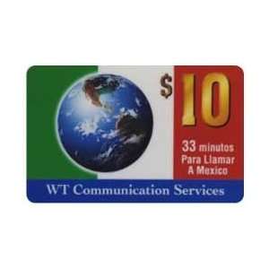  Collectible Phone Card 33m To Mexico. Green, White, Red 