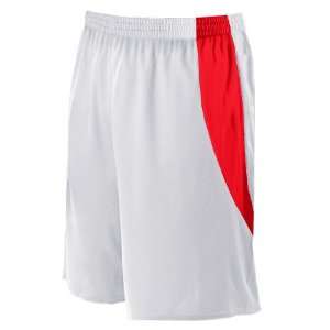 Alleson 556PY Youth Mock Mesh Basketball Shorts WH/SC   WHITE/SCARLET 