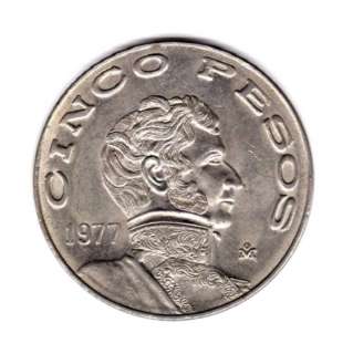 Mexican Coin 5 cinco (five) pesos 1977 token  