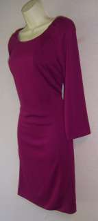 TAHARI Sarina Fuschia Ponte Knit Dress S 4 6 NWT  