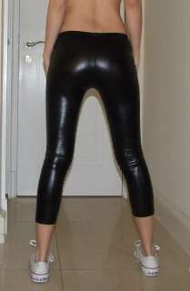 shiny black leather like cyber leggings tight pants 156  