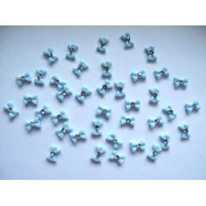 Nail Art 3d 40 Pieces small Blue Bow /Rhinestone for Nails, Cellphones 
